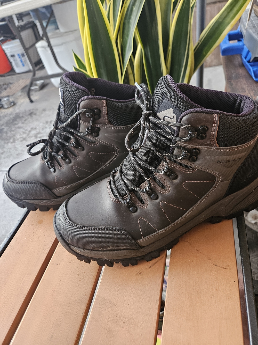 Ozark Trail Men's Black Hiking Boots - Rugged Trail Grip